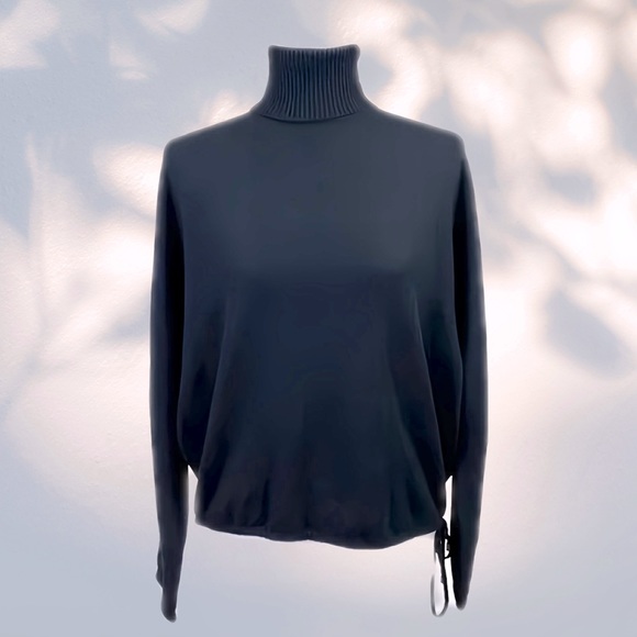 Lauren Ralph Lauren Turtleneck Sweater in Black Cashmere/Silk Blend Size M - Picture 1 of 5